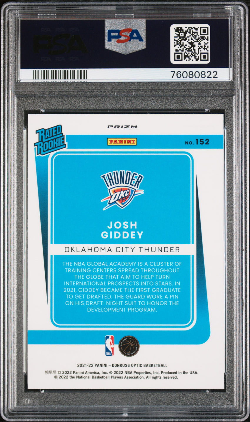 2021 Panini Donruss Optic Josh Giddey Holo #152 PSA 9 76080822