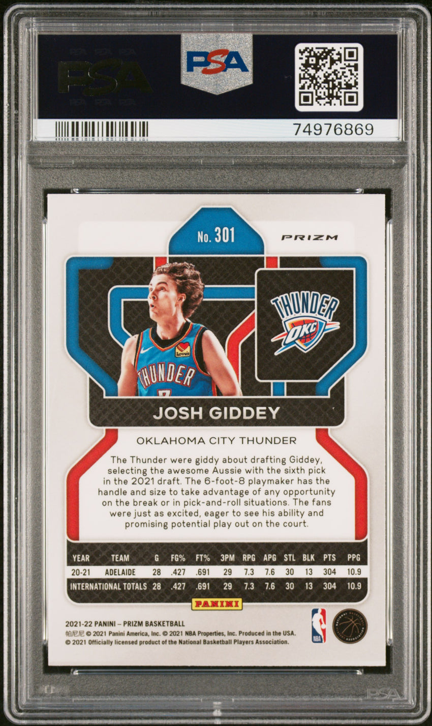 2021 Panini Prizm Josh Giddey Silver Prizm #301 PSA 9 74976869