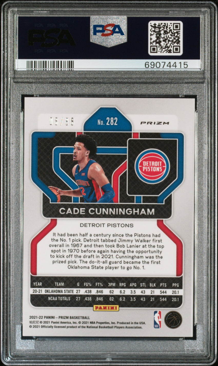 2021 Panini Prizm Cade Cunningham Red Choice #282 PSA 8 69074415