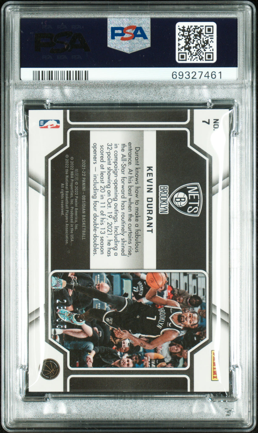 2021 Panini Obsidian Pitch Black Kevin Durant Pitch Black-E/E Orange #7 PSA 9 69327461