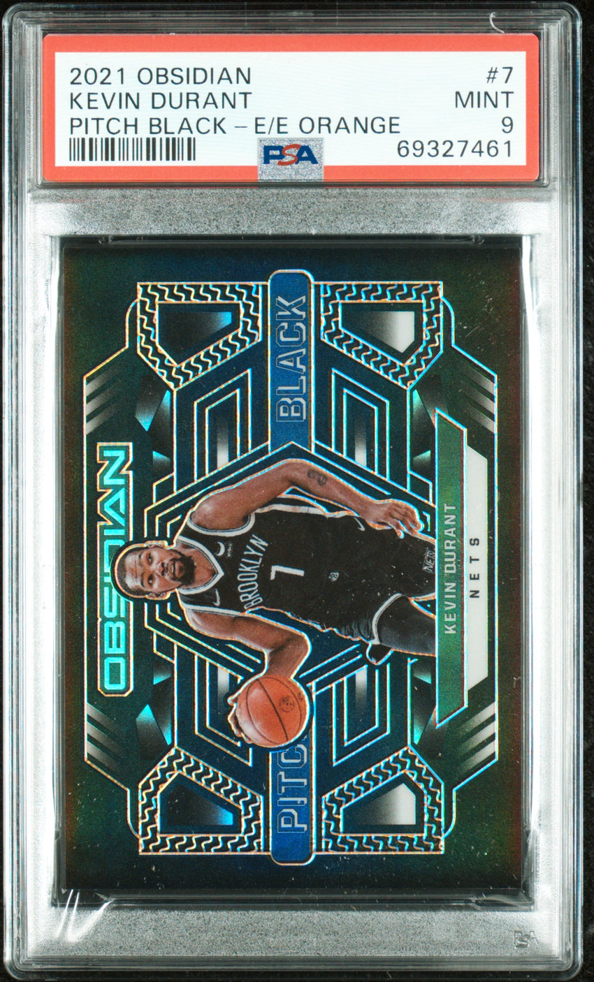 2021 Panini Obsidian Pitch Black Kevin Durant Pitch Black-E/E Orange #7 PSA 9 69327461