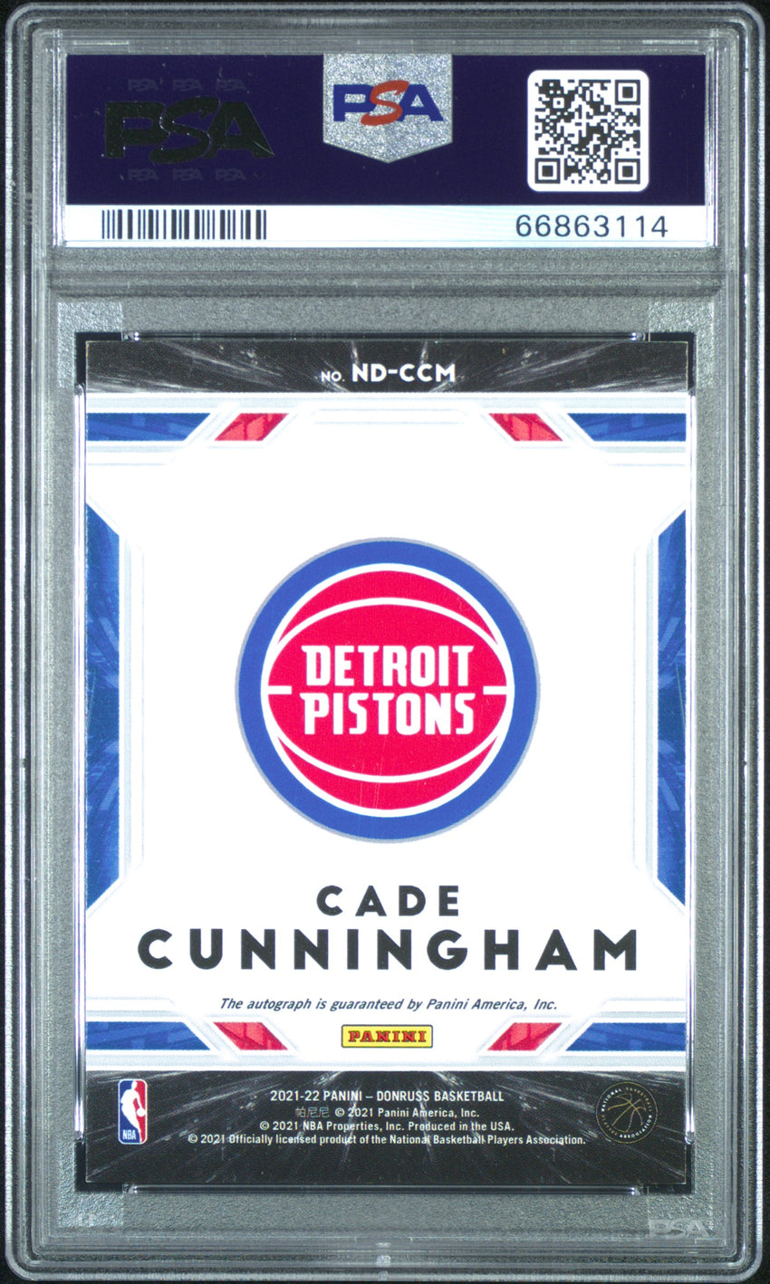 2021 Panini Donruss Next Day Autographs Cade Cunningham Next Day Autographs #NDCCM PSA 8 66863114