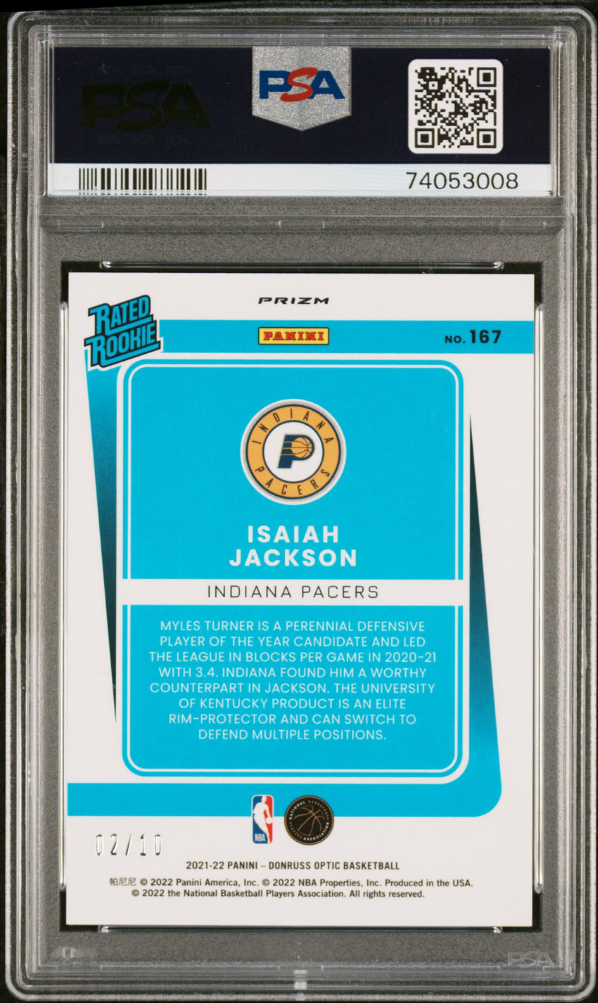 2021 Panini Donruss Optic Isaiah Jackson Gold #167 PSA 10 74053008