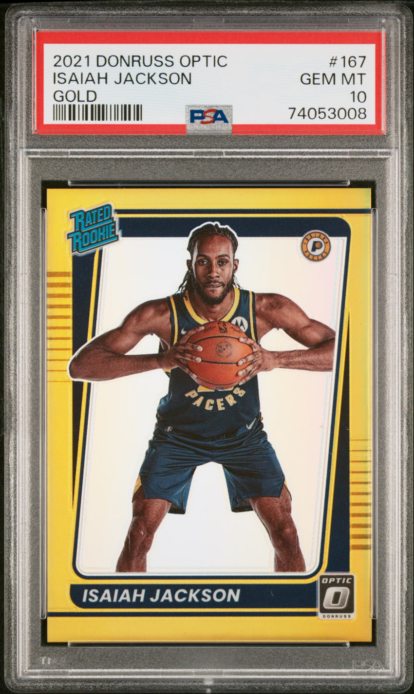 2021 Panini Donruss Optic Isaiah Jackson Gold #167 PSA 10 74053008