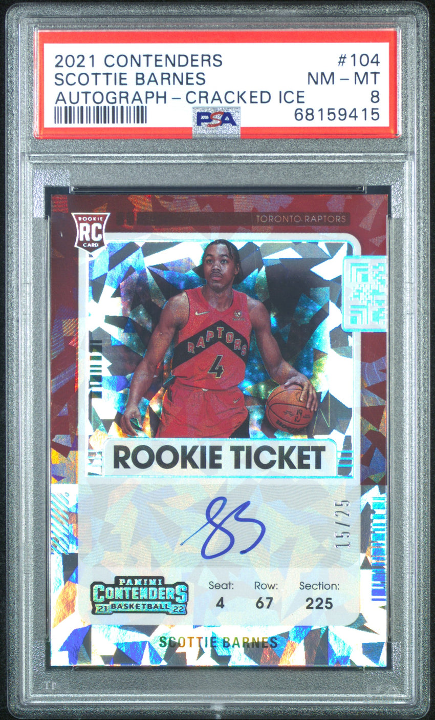 2021 Panini Contenders Scottie Barnes Autograph-Cracked Ice #104 PSA 8 68159415