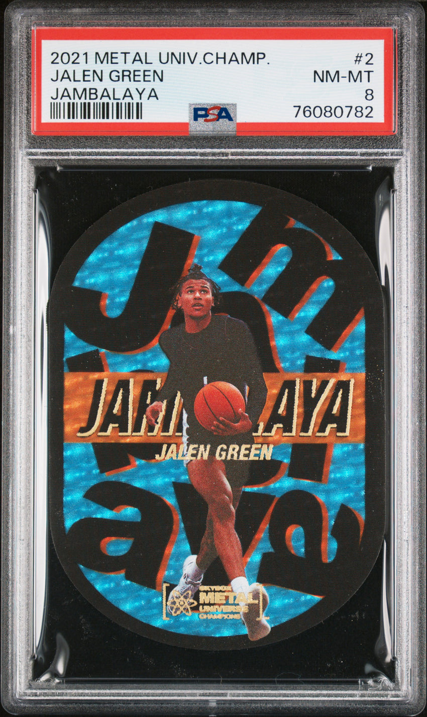 2021 Skybox Metal Universe Champions Jambalaya Jalen Green Jambalaya #2 PSA 8 76080782