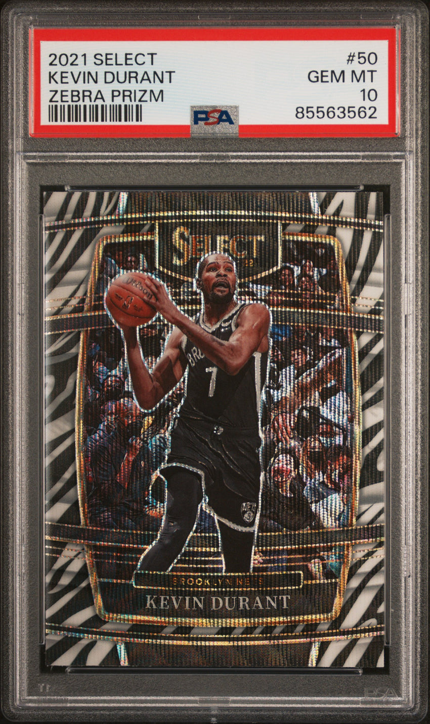 2021 Panini Select Kevin Durant Zebra Prizm #50 PSA 10 85563562