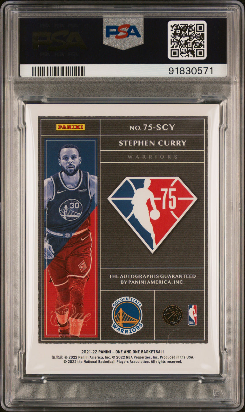 2021 Panini One And One 75th Team Signatures Stephen Curry 75th Team Sig-Gold #SCY PSA 9 91830571