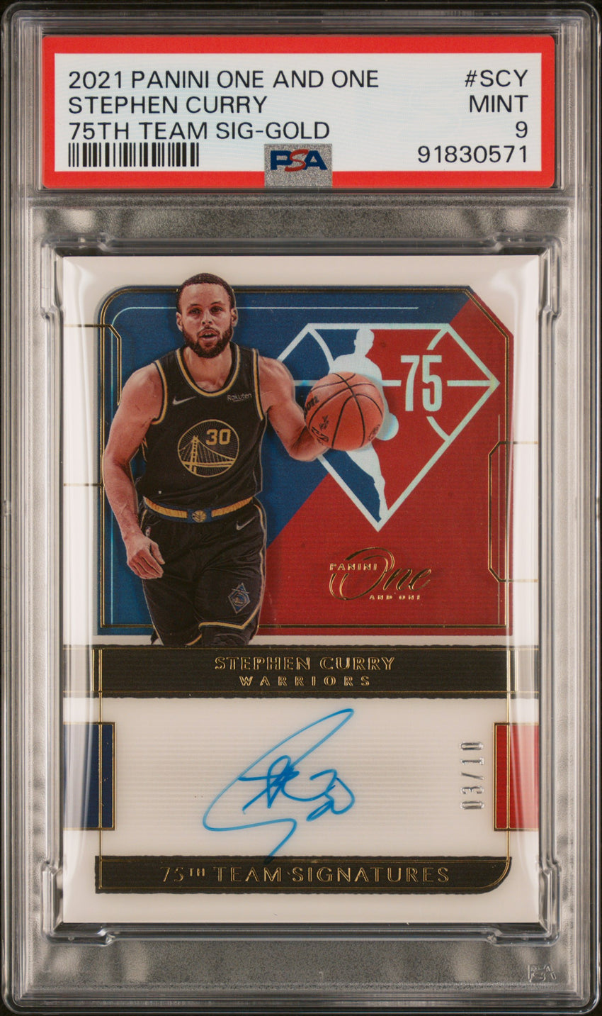 2021 Panini One And One 75th Team Signatures Stephen Curry 75th Team Sig-Gold #SCY PSA 9 91830571