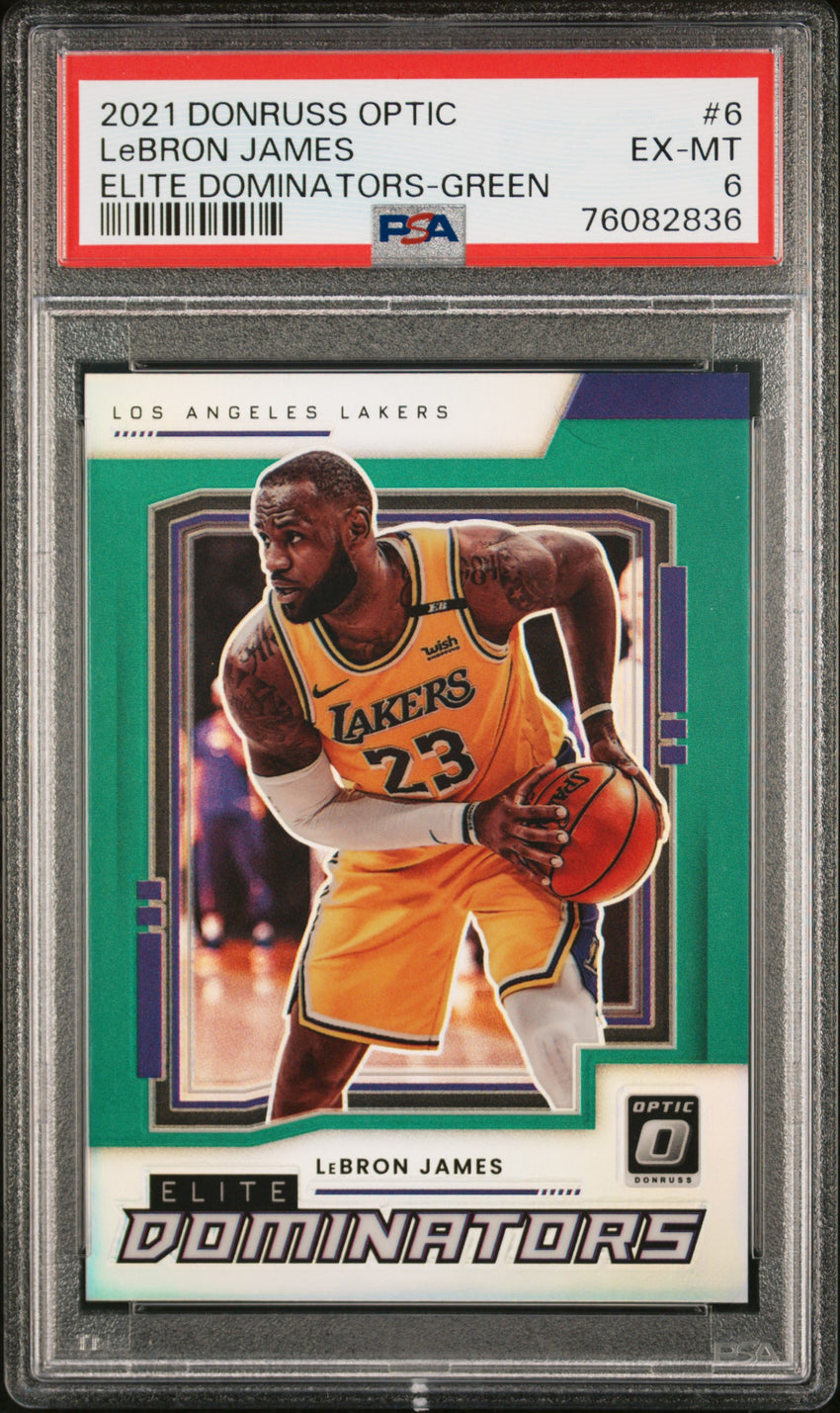 2021 Panini Donruss Optic Elite Dominators Lebron James Elite Dominators-Green #6 PSA 6 76082836