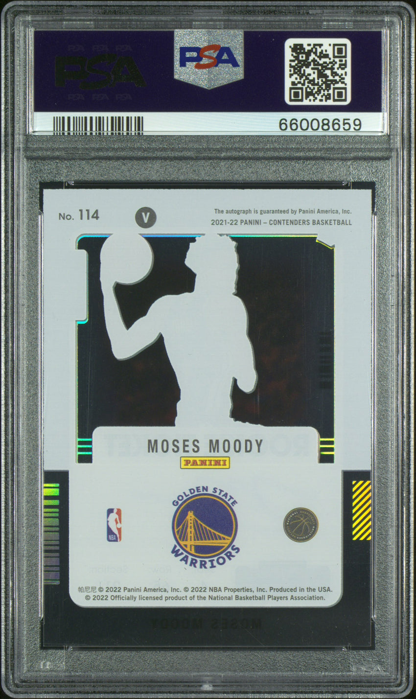 2021 Panini Contenders Moses Moody Var-Auto-Clear #114 PSA 9 66008659