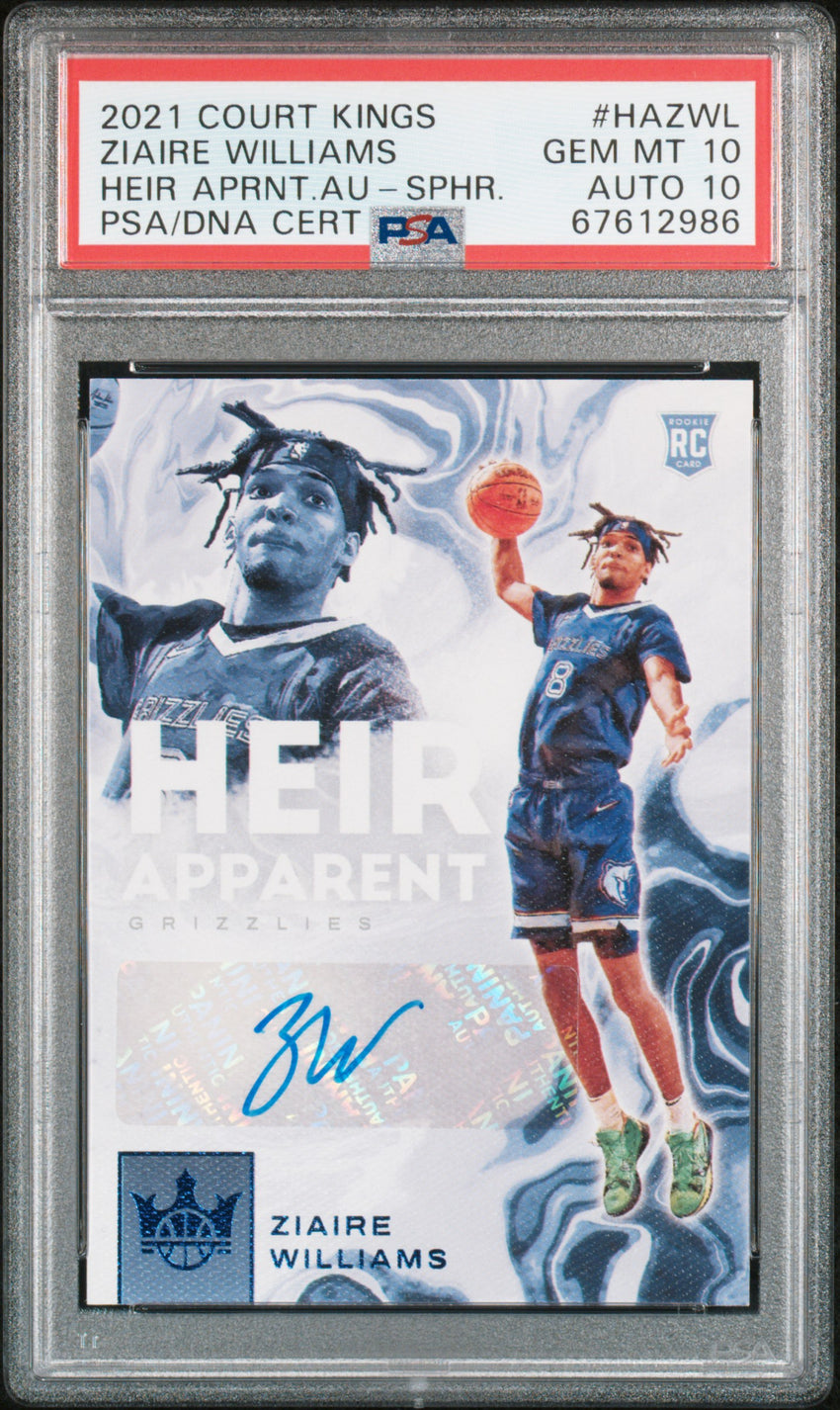 2021 Panini Court Kings Heir Apparent Autographs Ziaire Williams Heir Aprnt.Au-Sphr. AU #HAZWL PSA 10 67612986