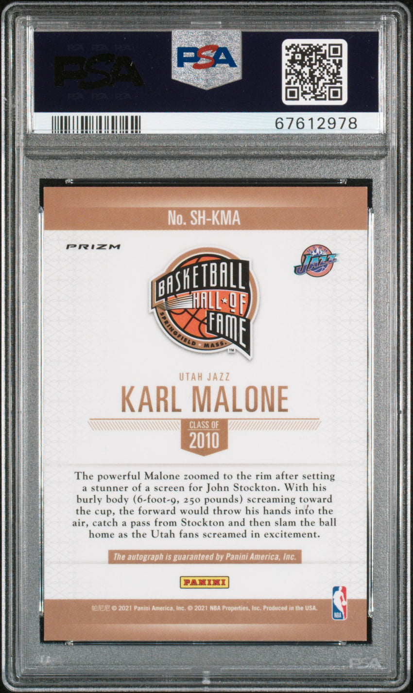 2021 Panini Revolution Update Karl Malone Upd-20 Spct.Hof Sg. AU #KMA PSA 10 67612978