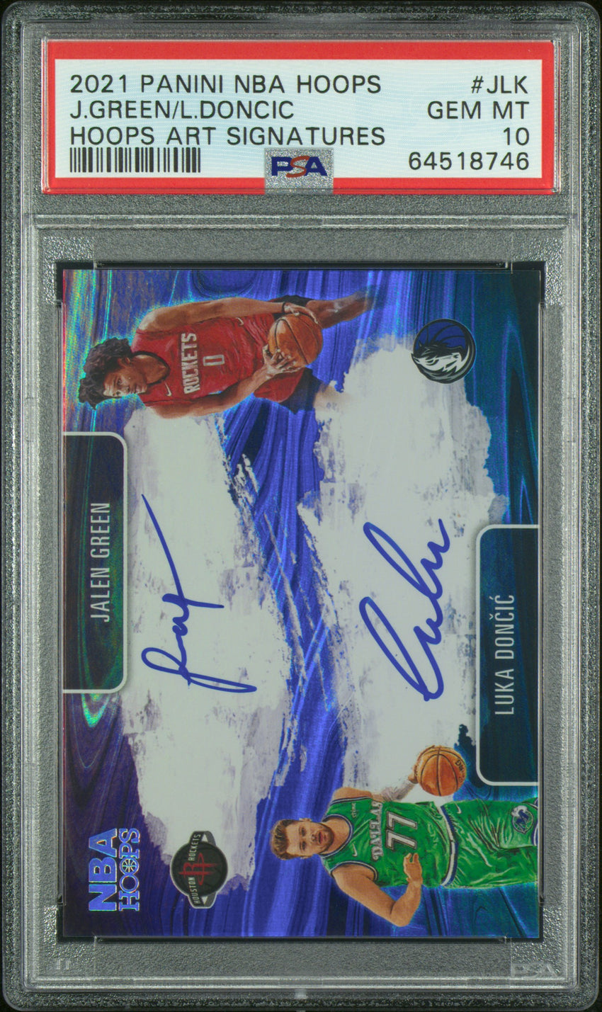 2021 Panini NBA Hoops Hoops Art Signatures J.Green/L.Doncic Hoops Art Signatures #JLK PSA 10 64518746