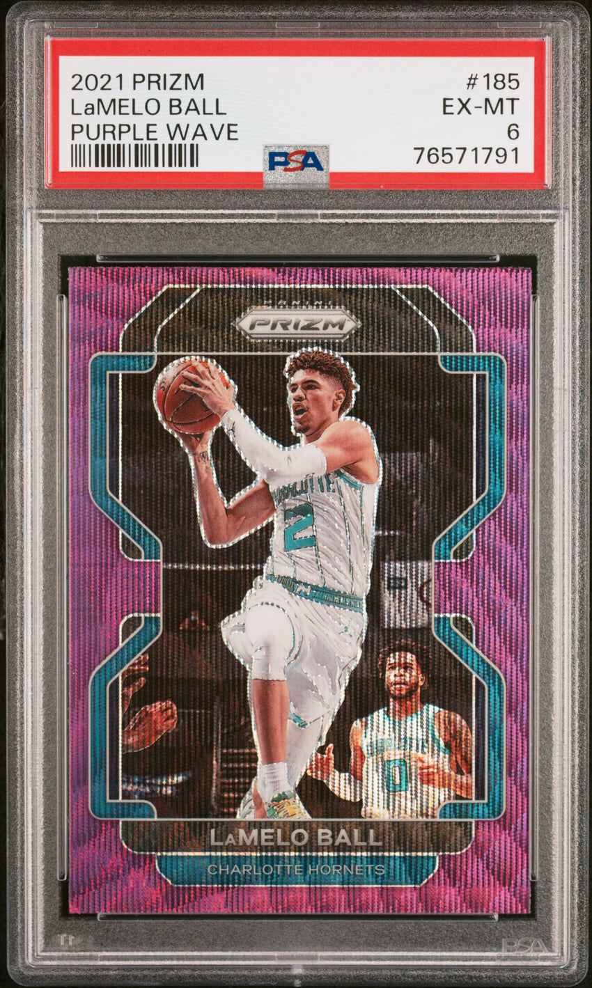 2021 Panini Prizm Lamelo Ball Purple Wave #185 PSA 6 76571791