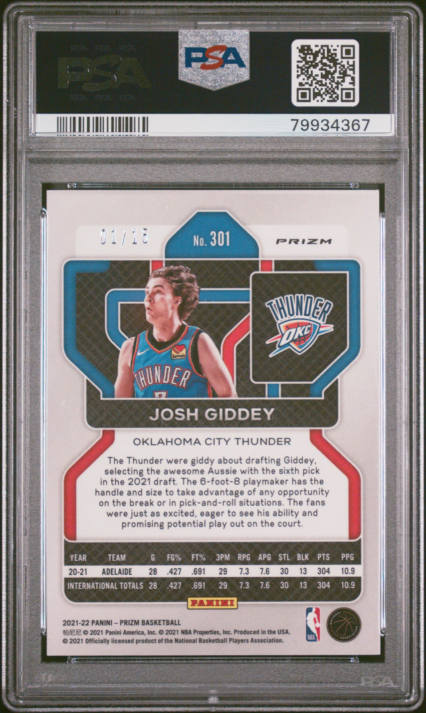 2021 Panini Prizm Josh Giddey Red/Blue/Purple Choice #301 PSA 9 79934367