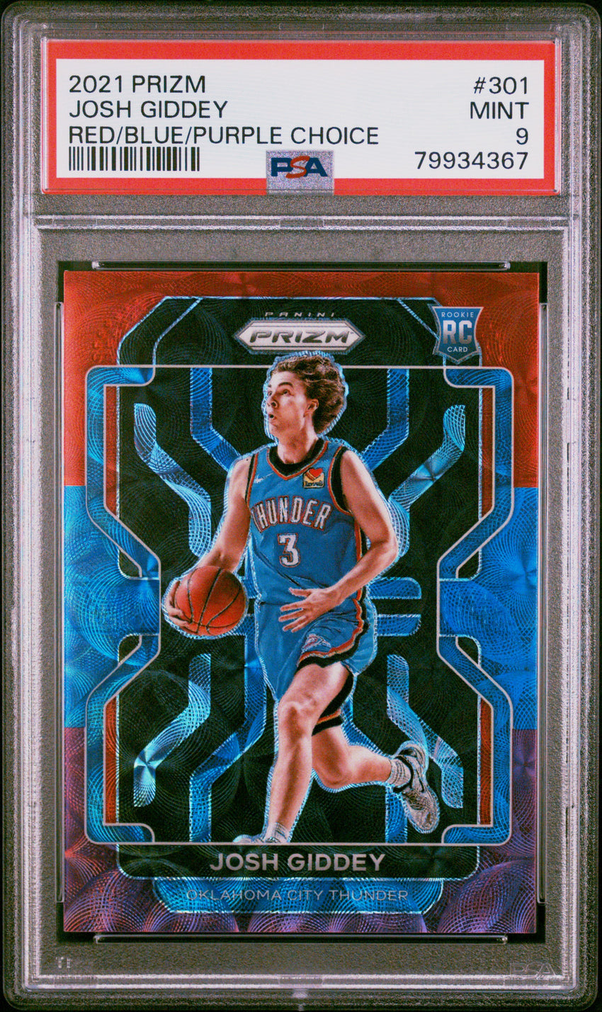 2021 Panini Prizm Josh Giddey Red/Blue/Purple Choice #301 PSA 9 79934367