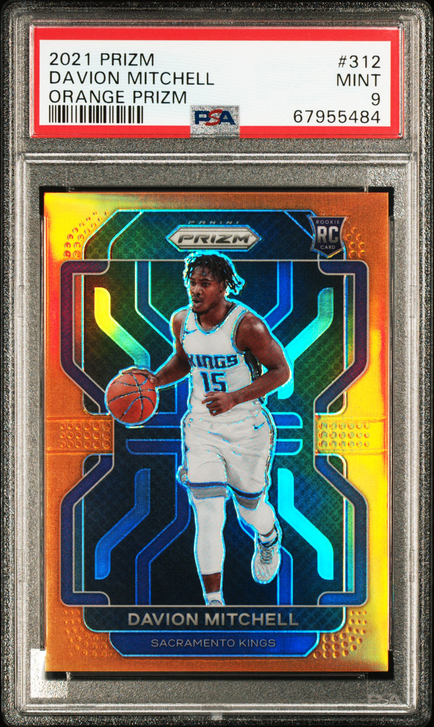2021 Panini Prizm Davion Mitchell Orange Prizm #312 PSA 9 67955484