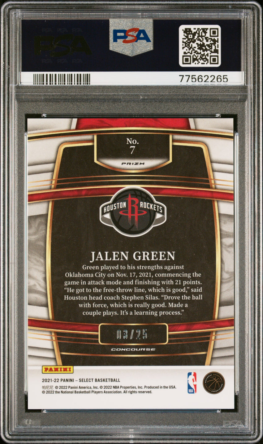2021 Panini Select Jalen Green Tie-Dye Prizm #7 PSA 8 77562265