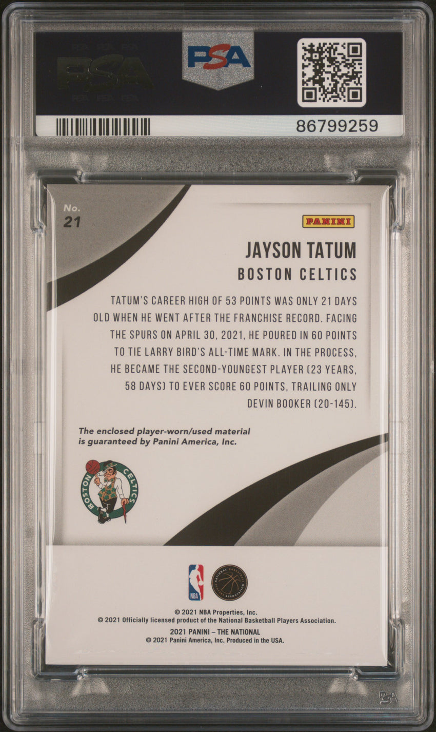 2021 Panini The National Jayson Tatum Mem.Stardust #21 PSA 9 86799259
