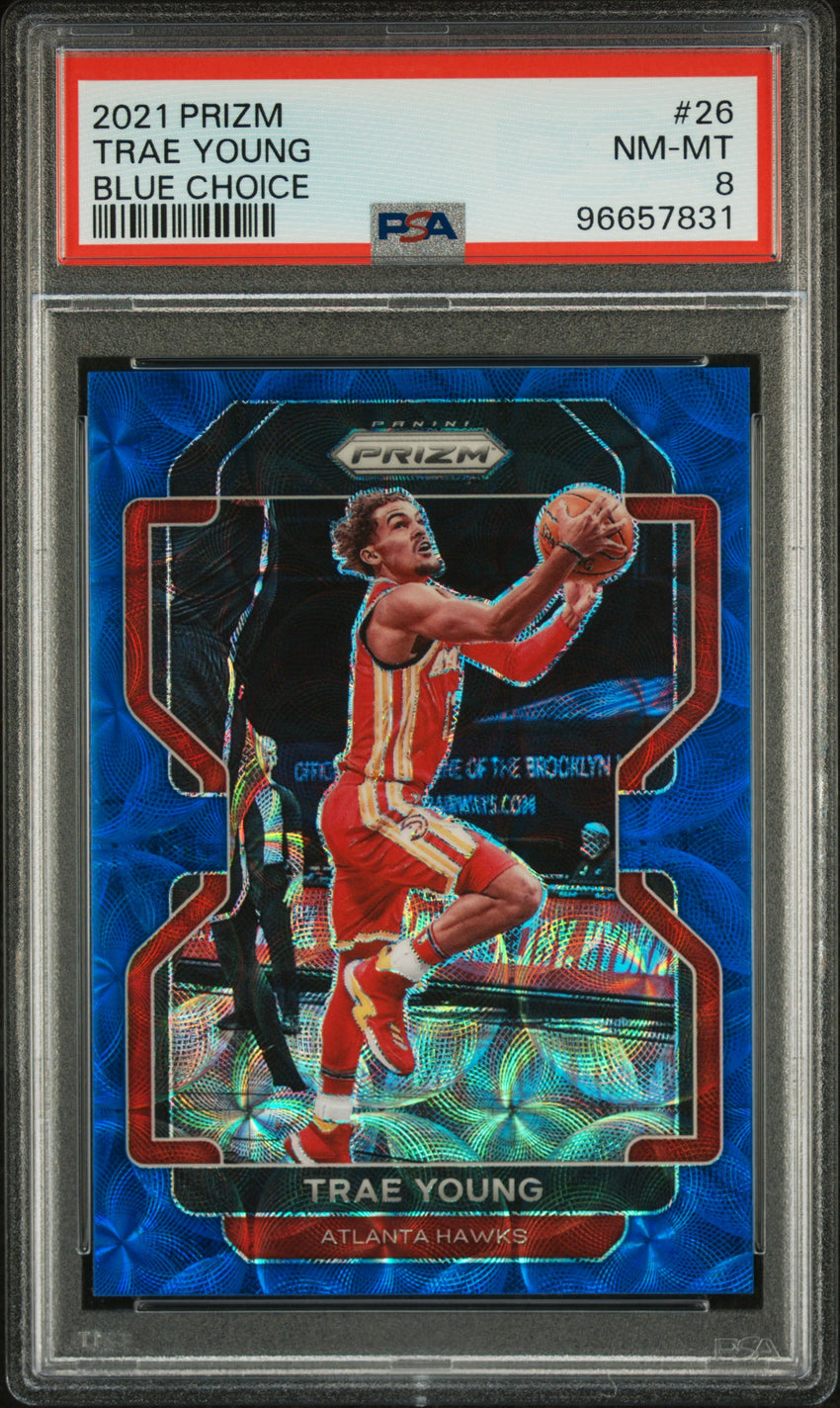 2021 Panini Prizm Trae Young Blue Choice #26 PSA 8 96657831