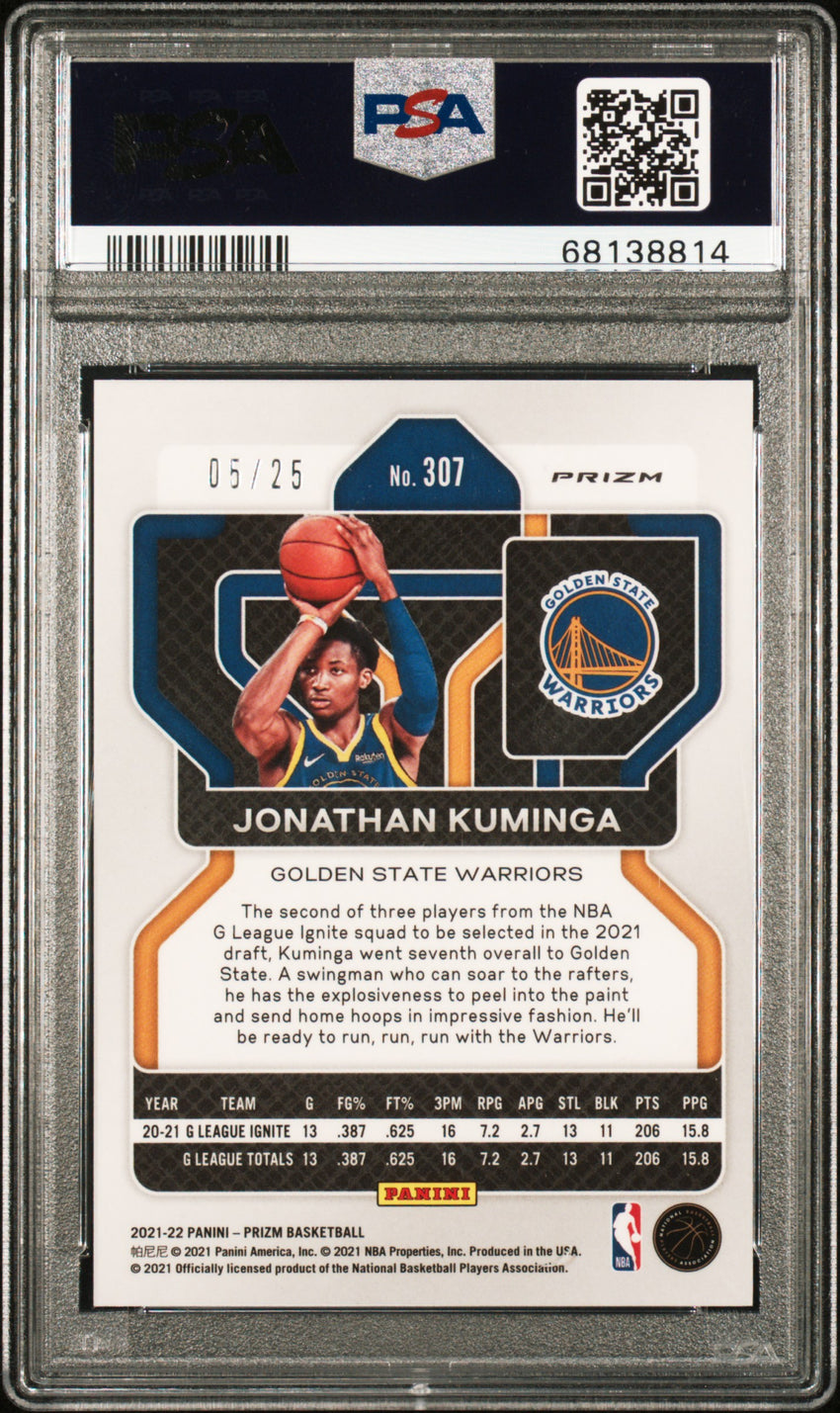 2021 Panini Prizm Jonathan Kuminga Mojo Prizm #307 PSA 10 68138814