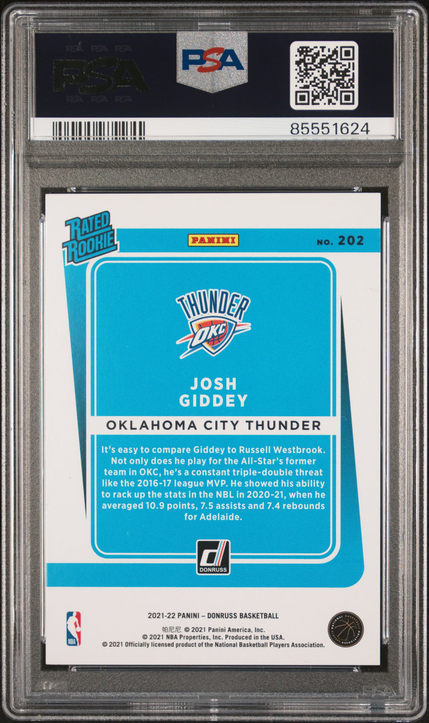 2021 Panini Donruss Josh Giddey Blue Choice #202 PSA 9 85551624