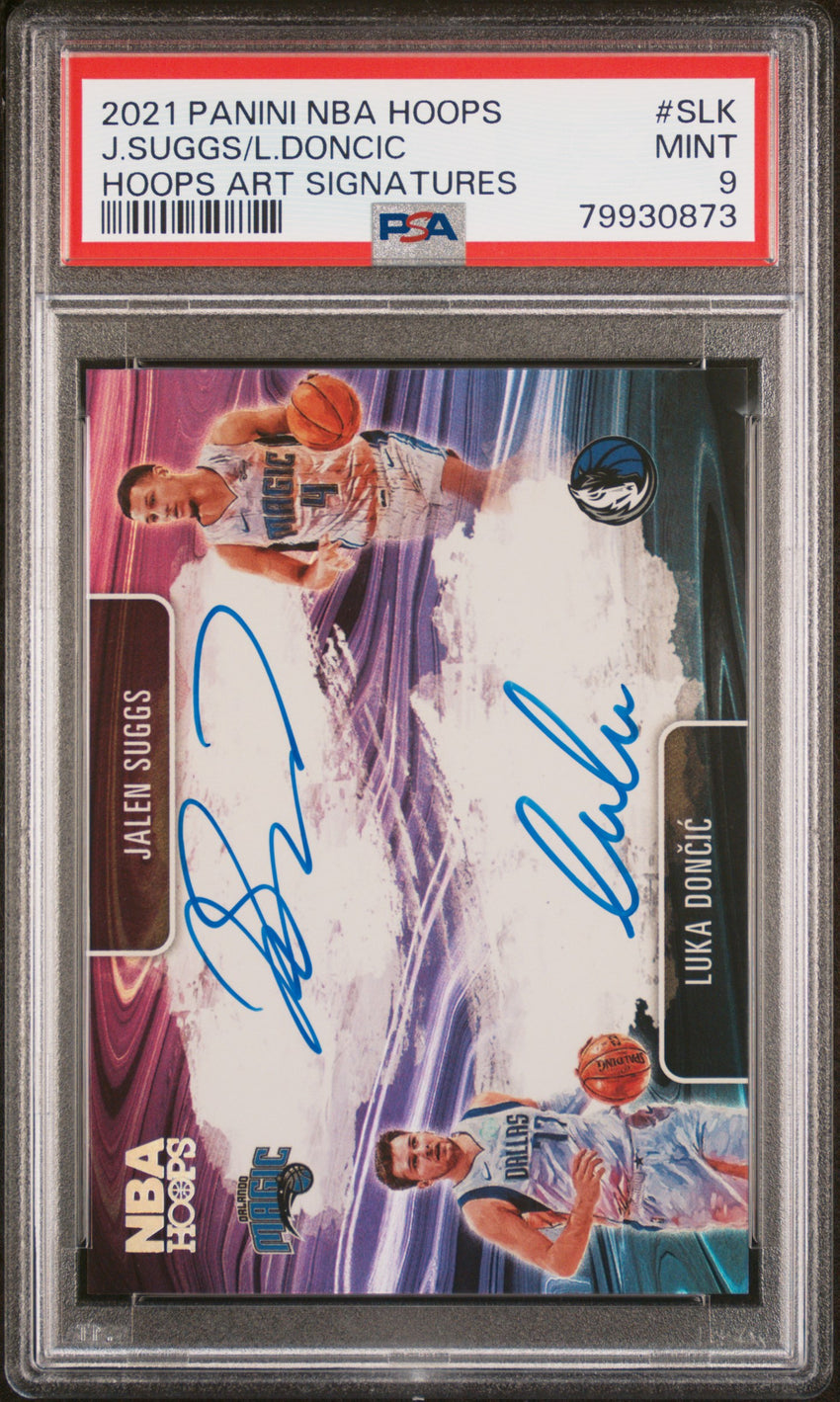 2021 Panini NBA Hoops Hoops Art Signatures J.Suggs/L.Doncic Hoops Art Signatures #SLK PSA 9 79930873