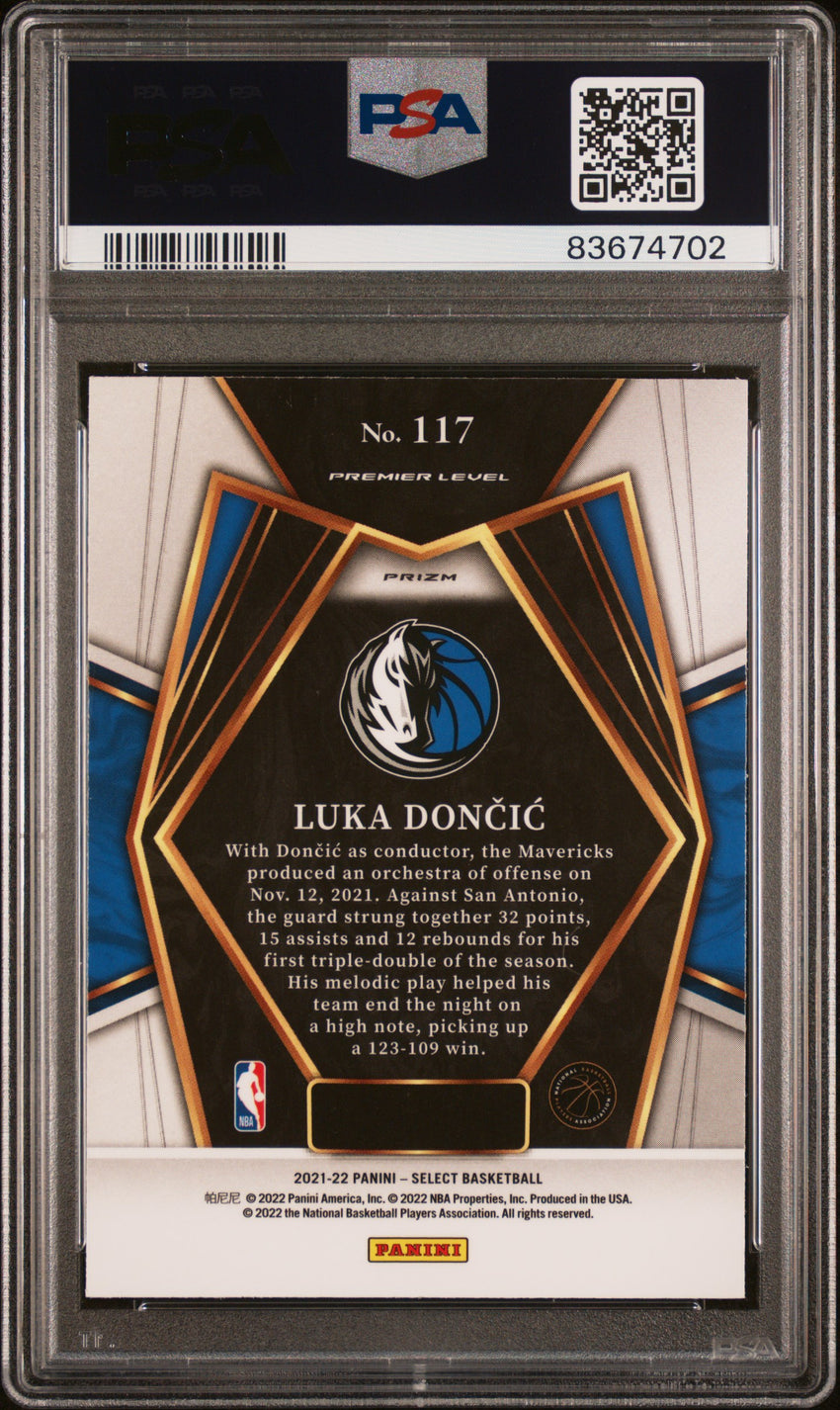 2021 Panini Select Luka Doncic Tiger Prizm #117 PSA 10 83674702