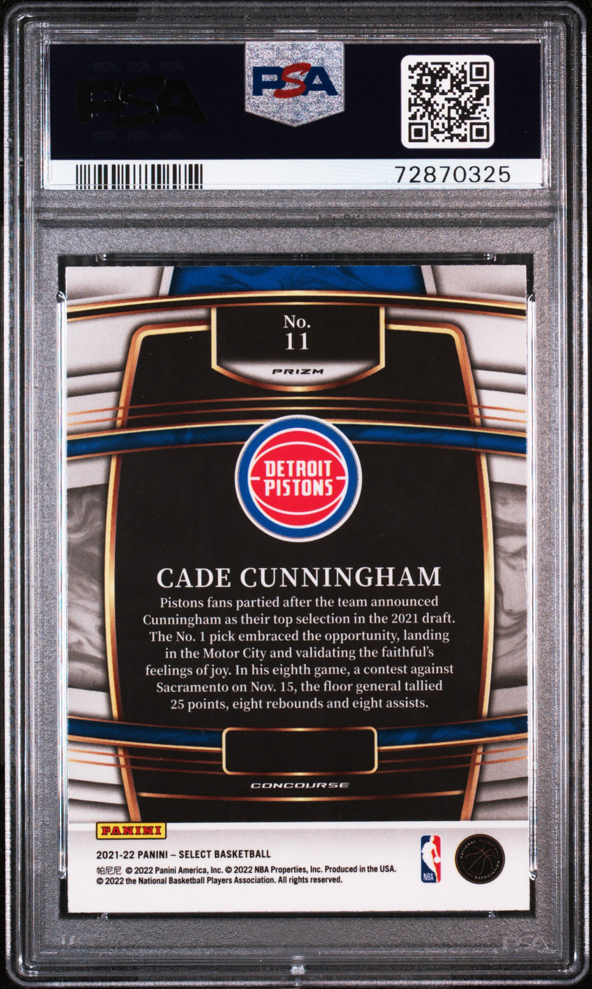 2021 Panini Select Cade Cunningham Blue Prizm #11 PSA 10 72870325