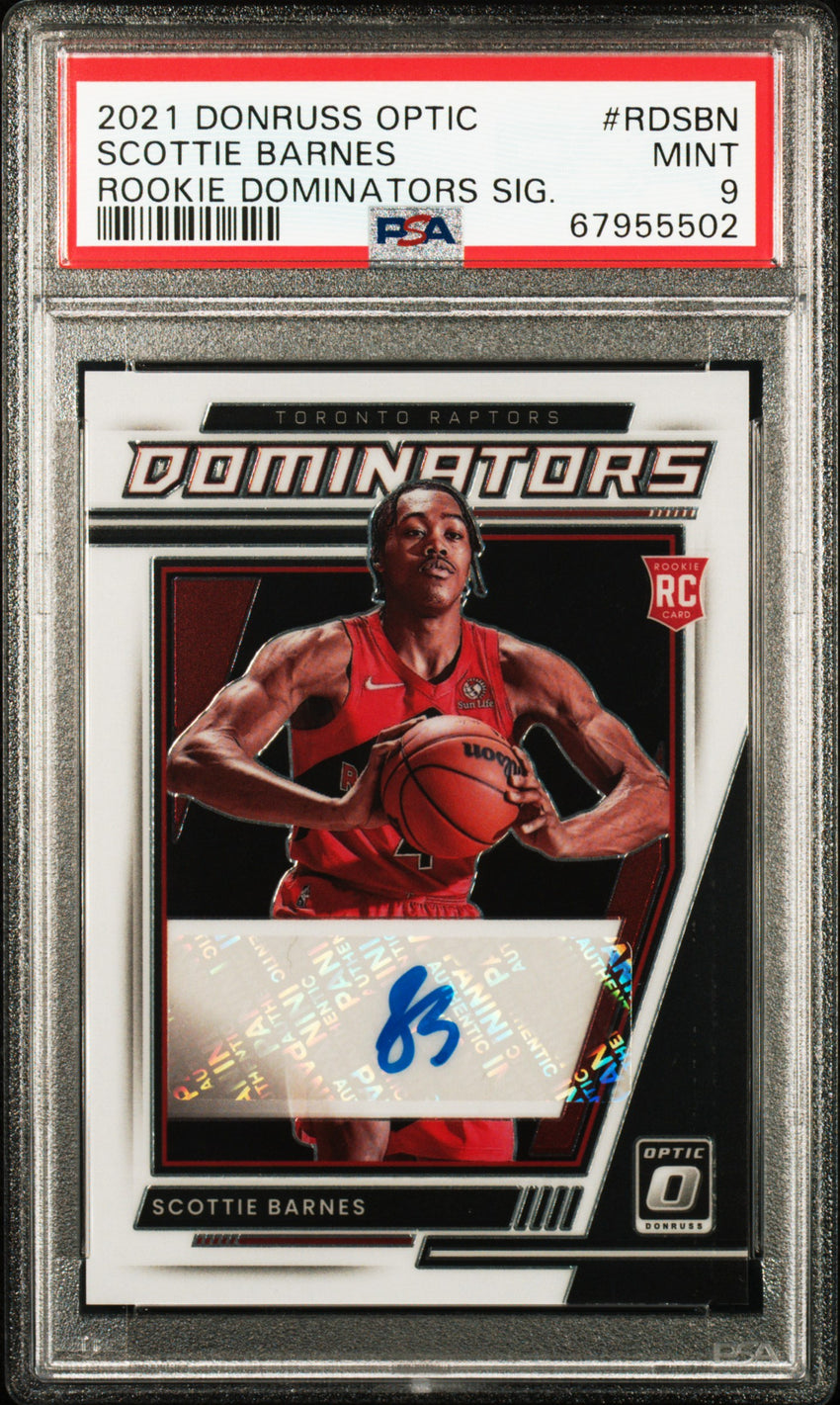 2021 Panini Donruss Optic Rookie Dominators Signatures Scottie Barnes Rookie Dominators Sig. #RDSBN PSA 9 67955502