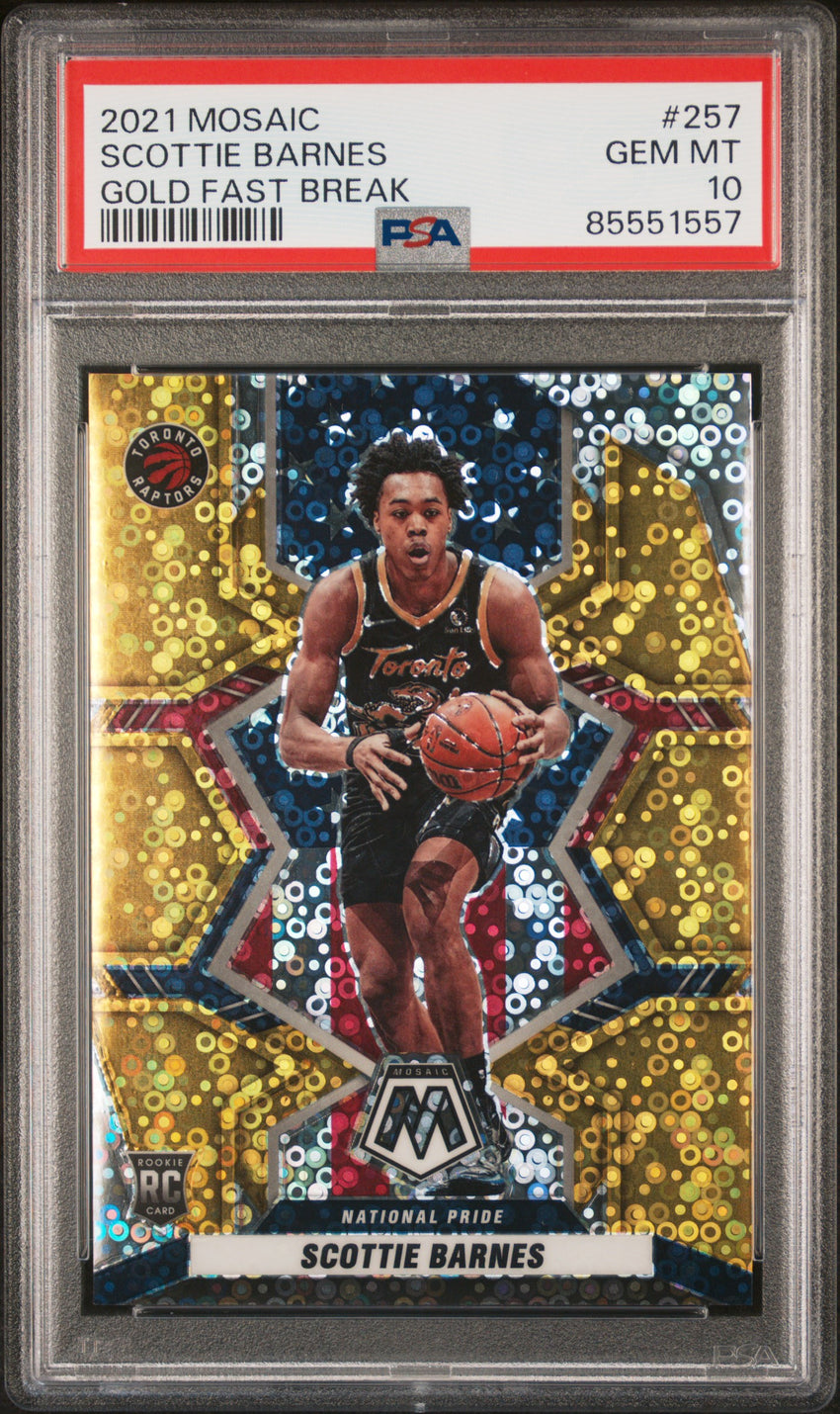2021 Panini Mosaic Scottie Barnes Gold Fast Break #257 PSA 10 85551557