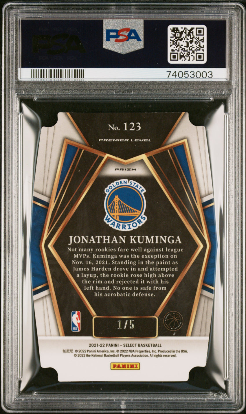 2021 Panini Select Jonathan Kuminga Green Die-Cut Prizm #123 PSA 9 74053003
