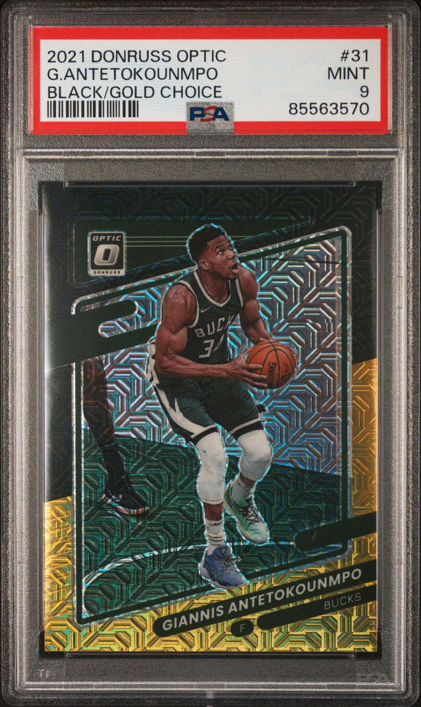 2021 Panini Donruss Optic G.Antetokounmpo Black/Gold Choice #31 PSA 9 85563570