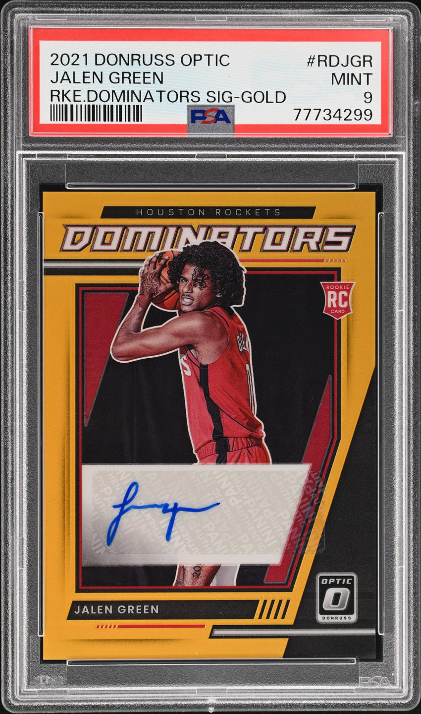 2021 Panini Donruss Optic Rookie Dominators Signatures Jalen Green Rke.Dominators Sig-Gold #RDJGR PSA 9 77734299