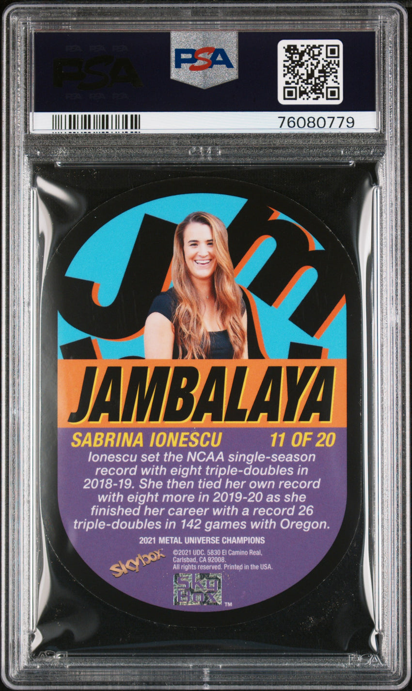2021 Skybox Metal Universe Champions Jambalaya Sabrina Ionescu Jambalaya #11 PSA 9 76080779