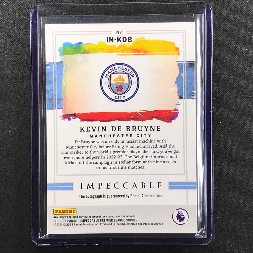 2022-23 Impeccable Epl Kevin De Bruyne Indelible Ink Auto Holo Gold 2/10