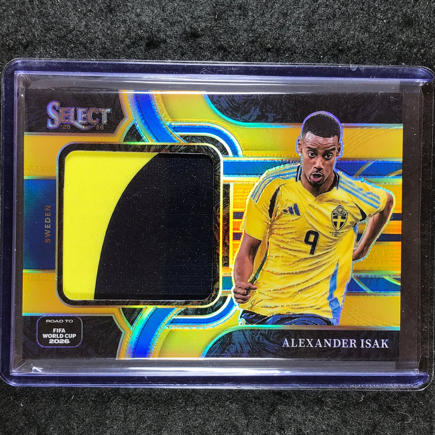 2025-26 Select Road to World Cup ALEXANDER ISAK Jumbo Swatches Patch Gold 8/10
