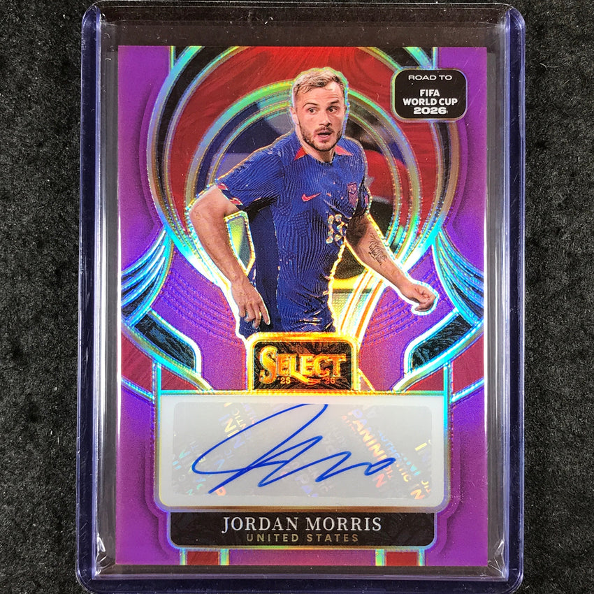 2025-26 Select Road to World Cup JORDAN MORRIS Select Signatures Auto 86/99