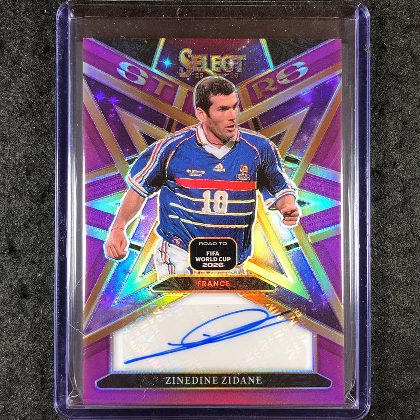2025-26 Select Road to World Cup ZINEDINE ZIDANE Stars Auto Purple 91/99