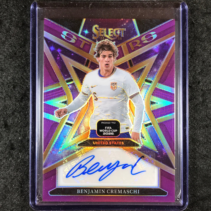 2025-26 Select Road to World Cup BENJAMIN CREMASCHI Stars Auto Purple 12/25