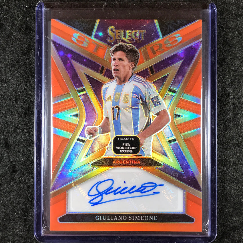 2025-26 Select Road to World Cup GIULIANO SIMEONE Stars Auto Orange 12/25