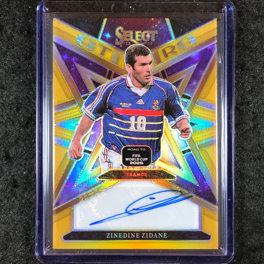 2025-26 Select Road to World Cup ZINEDINE ZIDANE Stars Auto Gold 2/10
