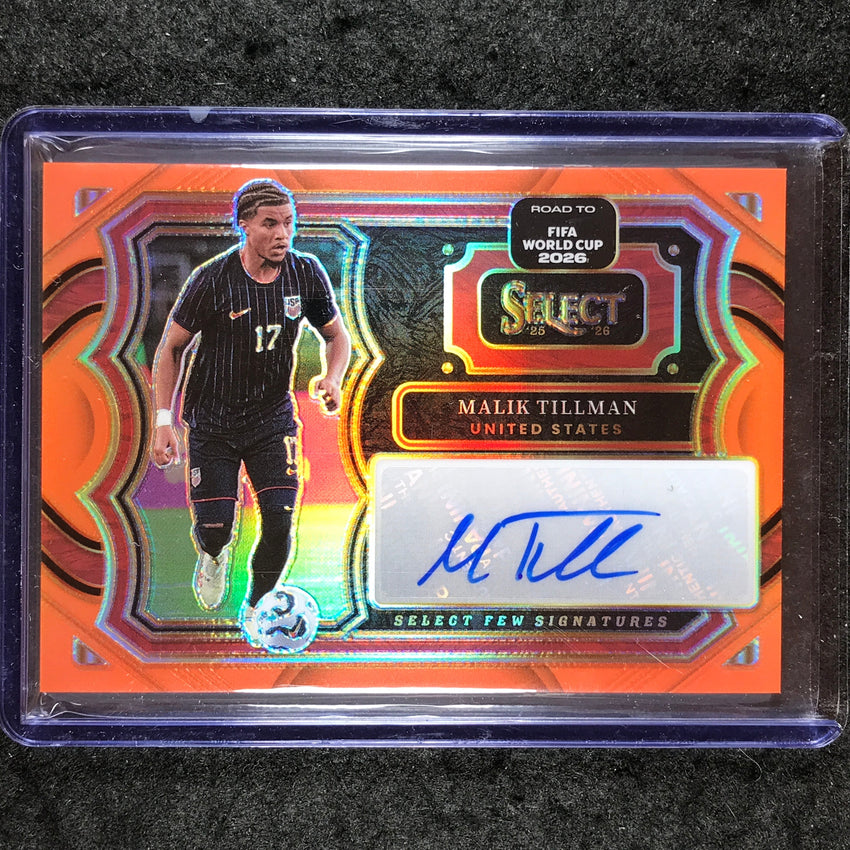 2025-26 Select Road to World Cup MALIK TILLMAN Select Few Auto Orange 10/25