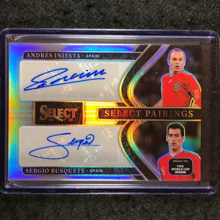 2025-26 Select Road to World Cup INIESTA BUSQUETS Pairings Dual Auto #SPA