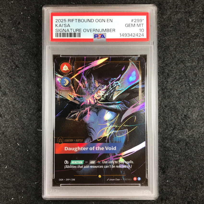 PSA 10 Kai'sa - Daughter of the Void 299* - Origins Signature Overnumber 424
