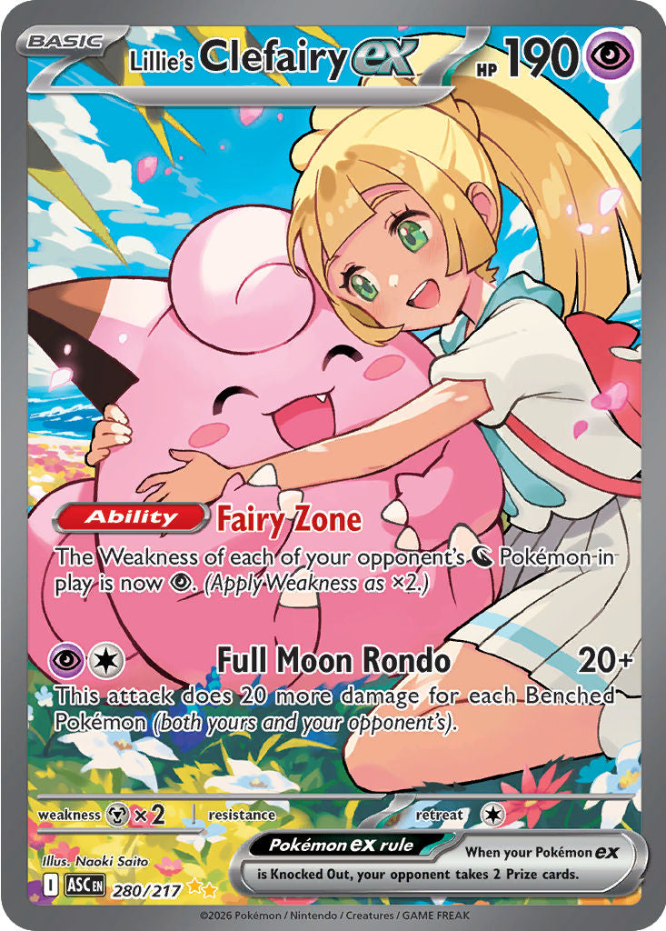 Lillie's Clefairy ex - ( 280/217 ) - [SPECIAL ILLUSTRATION RARE] - Pokemon ME Ascended Heroes