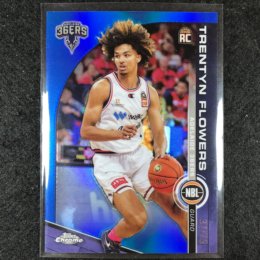 2023-24 Topps Chrome NBL TRENTYN FLOWERS Rookie Base Blue 37/75 #2
