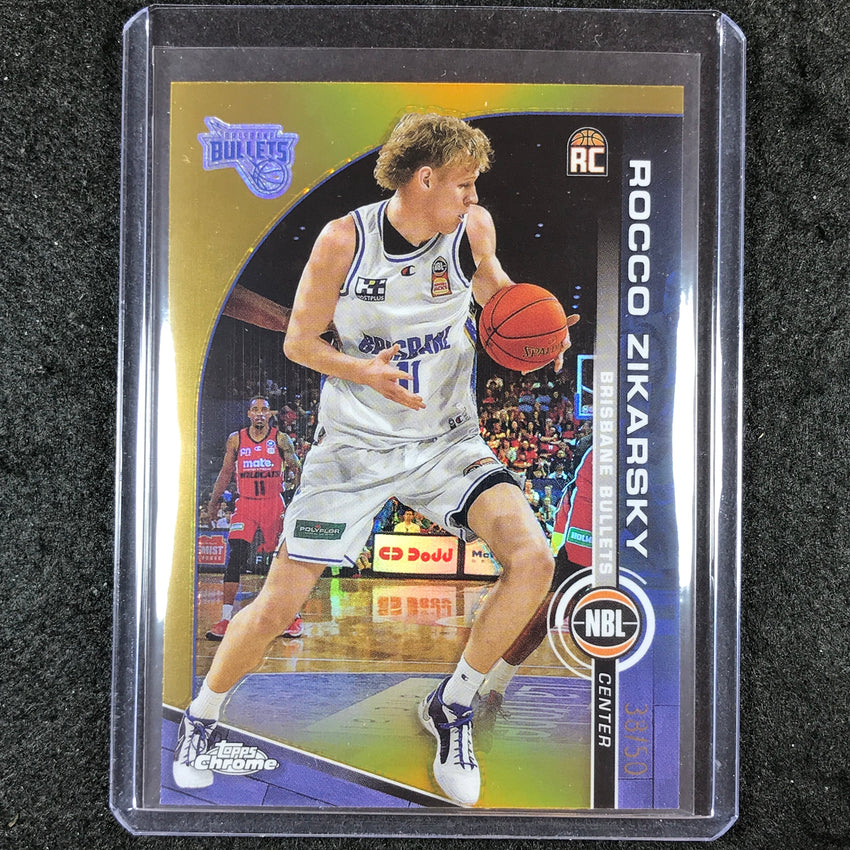 2023-24 Topps Chrome NBL ROCCO ZIKARSKY Rookie Base Gold 38/50 #17
