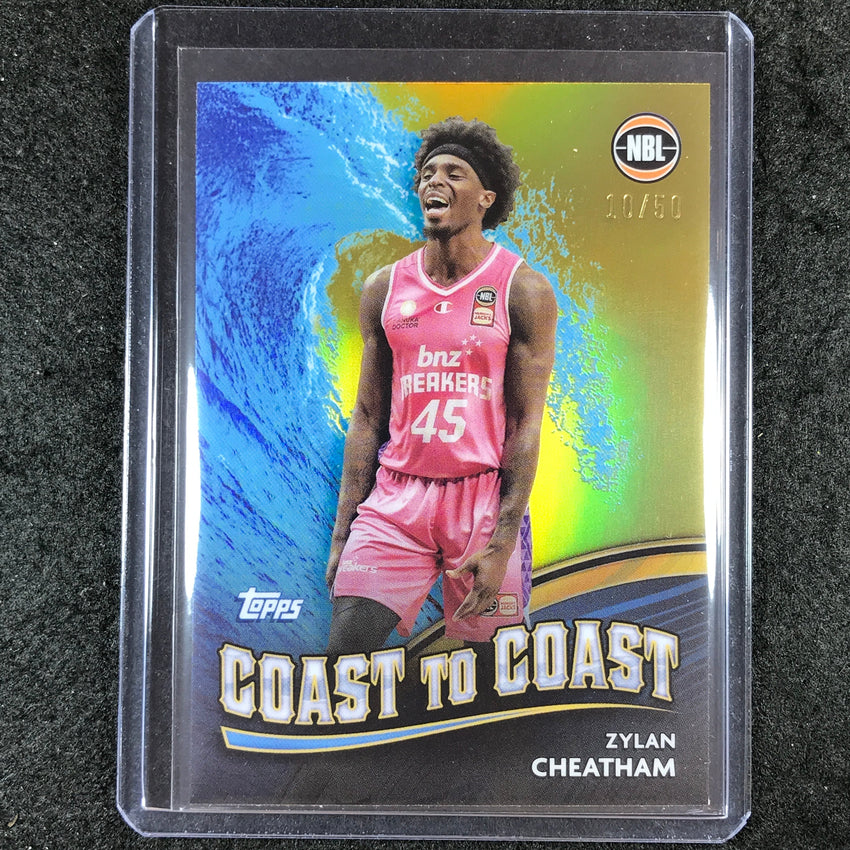 2023-24 Topps Chrome NBL ZYLAN CHEATHAM Coast to Coast Gold 10/50 #17